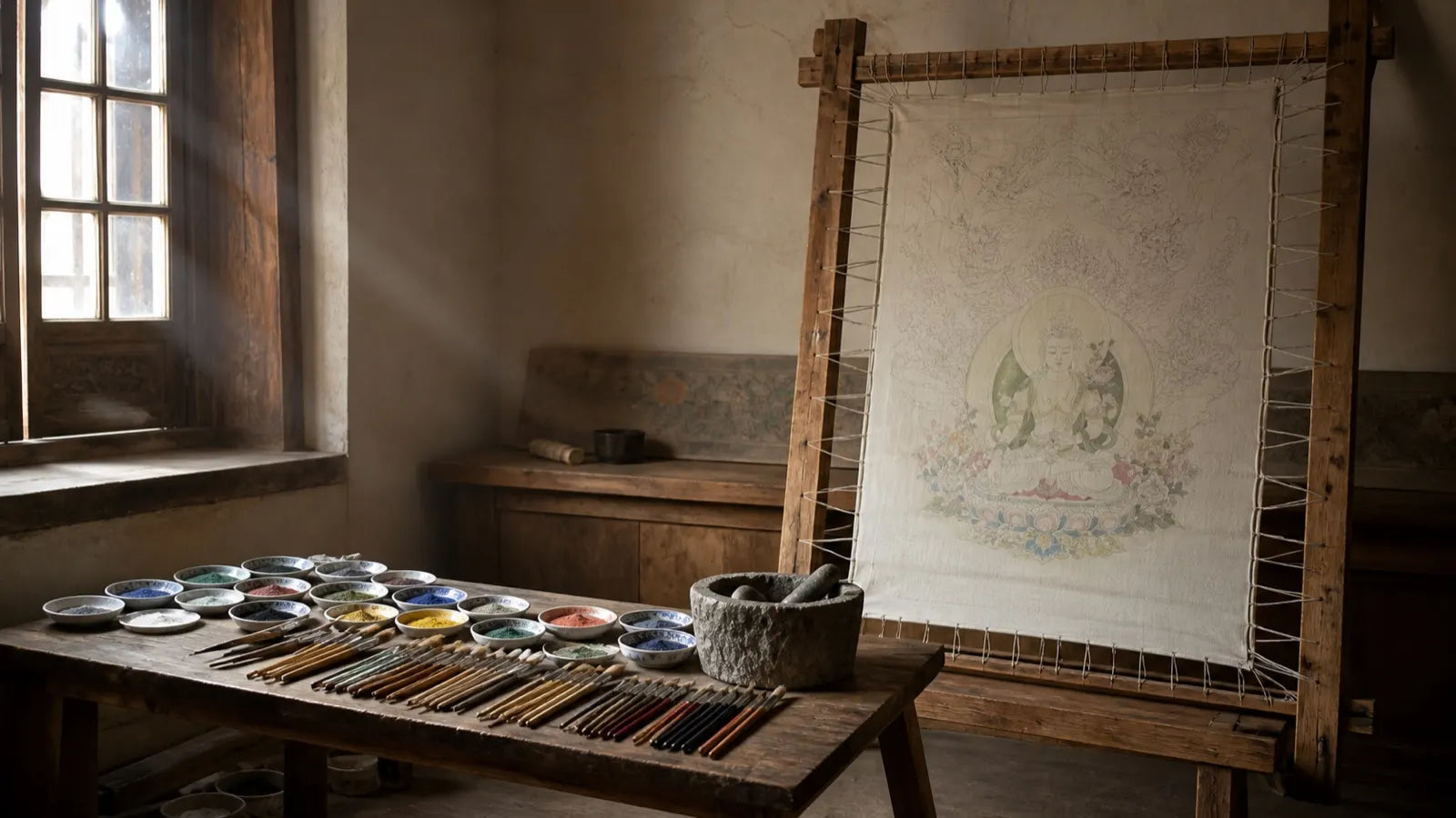 A thangka studio in Regong