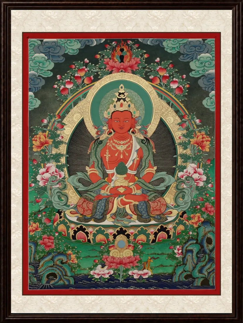 The reverse of a thangka